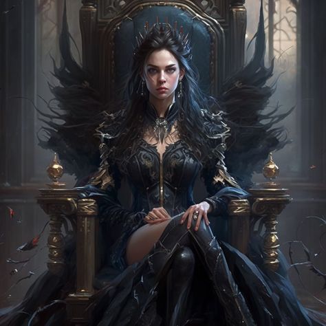 Black Hair Princess Fantasy Art, Dark Queen Fantasy Art, Fantasy Evil Queen, The Ashes And The Star Cursed King, Dark Princess Art, Dark Fantasy Queen, Fantasy Queen Art, Queen Fantasy Art, Fantasy Person