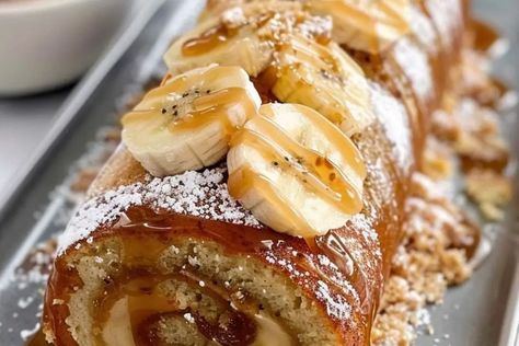 Introduction: Embark on a journey of decadence and sweetness with our Caramel Banana Cake Roll recipe. This delightful dessert combines the rich flavors of caramel and ripe bananas, wrapped in ... Learn More Caramel Swiss Roll Recipe, Banana Cake Roll, Banana Cake With Caramel, Caramel Banana Cake, Banana Roll, Swiss Rolls, Cake Roll Recipes, Ripe Bananas, Swiss Roll