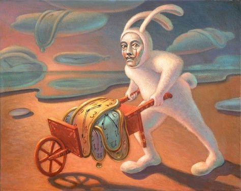 'Pushing Clocks' by Mark Bryan Mark Bryan, Steampunk Tendencies, Rabbit Pictures, Whimsy Art, Mark Ryden, Big Eyes Art, Magic Realism, Clock Art, Lowbrow Art