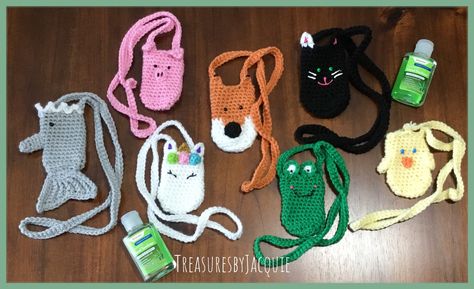 Excited to share this item from my #etsy shop: Crocheted animal hand sanitizer necklace, hand sanitizer holder, 2 ounce hand sanitizer holder, sanitizer keeper, sanitizer necklace Black Fabric Paint, Crochet Baby Mobiles, Crochet Water Bottle Holder, Sanitizer Holder, Crochet Christmas Gifts, Hand Sanitizer Holder, Animal Necklace, Cozy Hat, Mascara Facial