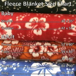 Fleece Blanket Chart Size. 2 Yards Of Fleece Is Perfect For A No Sew Throw. Sewing Blankets, Fleece Blanket Diy, Knot Blanket, Fleece Crafts, Fleece Projects, No Sew Fleece Blanket, No Sew Blankets, Fleece Tie Blankets, Tie Blankets