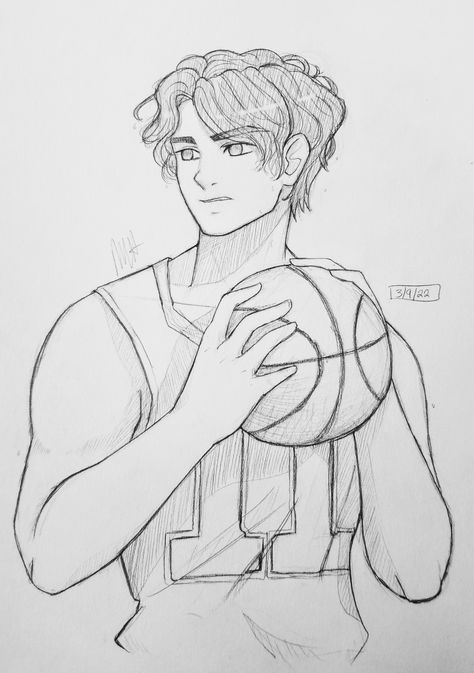 Pencil drawing of a boy holding a basketball in front of him Jesus Drawing, Basketball Drawings, Hipster Drawings, Arte Aesthetic, Anime Boy Sketch, Black And White Art Drawing, Cool Pencil Drawings, Boy Drawing