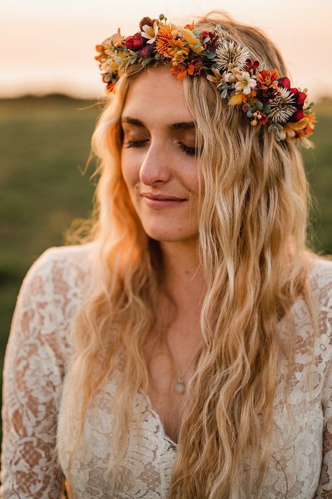 Bride Hair Waves Flower Crown Carreglwyd Estate Wedding Amy and Omid Photography #wedding #flowercrown Wedding Hairstyles Flower Crown, Summer Flower Crown, Wedding Hair Flower Crown, Hairstyles Bride, Wedding Hairstyle Ideas, Anniversary Shoot, Wedding Hair Wreath, Flower Crown Hairstyle, Wedding Hairstyles Bride