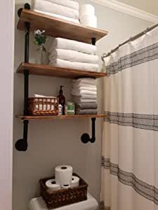 Industrial Wall Shelves, Pipe Shelving, Shelves Over Toilet, Bathroom Shelves Over Toilet, Rustic Wall Shelves, Industrial Pipe Shelves, Bathroom Wall Shelves, Farmhouse Shelves, Pipe Shelves