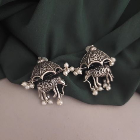 Discover Glamaya's Trendy & Stylish Unique Silver Elephant Stud Earring for Women at just ₹449.00! 🛍️ We have amazing offers going on 1. Buy any 2 products below ₹1000 and get 1 absolutely FREE 🤩 2. Buy 3 items in ₹999 3. Up to 85% + Extra 15% Off Storewide by using code "SUMMERSALE15" 🎉 ✅Latest & Trending Designs ✅100k+ Happy Customers ✅ Free shipping across India. ✅ COD Available | Easy Returns Limited Stock Available! Shop Now on glamaya.com ⏰ #glamaya #freeshipping #necklaces #jewelr... Silver Jhumka Earrings, Trendy Silver Jewelry, Elephant Earrings Studs, Trendy Stud Earrings, Pretty Jewelry Necklaces, Antique Jewellery Designs, Silver Elephant, Indian Jewellery Design Earrings, Traditional Earrings