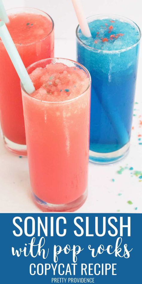 Sonic Slushies Recipe, Sonic Copycat Recipes Drinks, Sonic Copycat Recipes, How To Make A Slushie, Sonic Recipes, Icee Slushie, Fun Kids Drinks, Homemade Slushies, Sonic Drinks