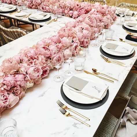 Dusty Rose Wedding, Floral Table Runner, Long Table, Wedding Dinner, Wedding Destination, Rose Wedding, Pink Peonies, Pink Wedding, Wedding Trends