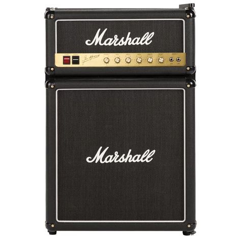 Marshall 4.4 cu. ft. Freestanding Mini Fridge with Freezer & Reviews | Wayfair Marshall Logo, Black Tub, Bar Fridge, Mini Fridge With Freezer, Compact Fridge, Marshall Amps, Retro Fridge, Cluster Lights, Bar Fridges