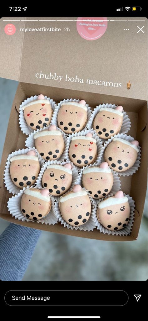 Mochi Birthday Party, Boba Cake Pops, Kawaii Party Decorations, Macaron Themed Birthday Party, Boba Cookies Decorated, Kawaii Themed Birthday Party, Boba Tea Cupcakes, Boba Decorations, Boba 1st Birthday