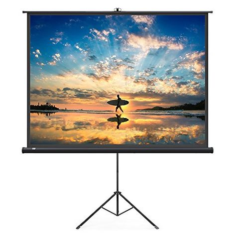 [$50.99 Save 27%] #LightningDeal 75% claimed: TaoTronics Projector Screen with Stand Indoor Movie Screen 100 inch Diagonal 4:3 with Wrinkle-Free Design (Easy to Clean 1.1 Gain 160 Viewing Angle & Includes a Carry Bag) Projector Screen Stand, Outdoor Projector Screen, Projector Screens, Portable Projector Screen, Outdoor Movie Screen, Best Projector, Rear Projection, Outdoor Projector, Movie Projector