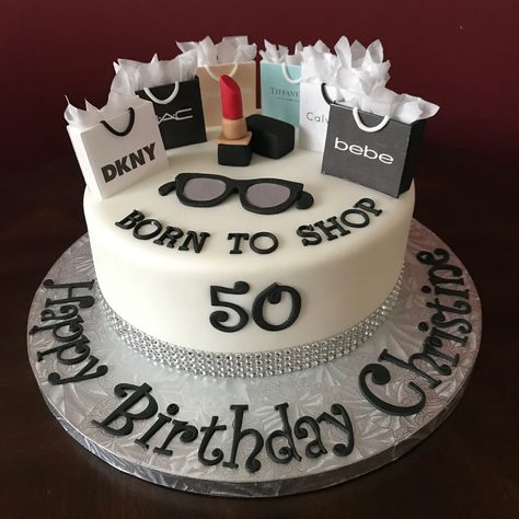 Born To Shop Birthday Cake, 50th Birthday Cake Designs For Women, 50 Bday Cake Woman, Cake Designs 50th Birthday Women, 50th Birthday Cake For Women Mom, 50th Birthday Cake For Women Funny, 50th Birthday Cakes Ideas For Women, Shopping Birthday Cake, Born To Shop Cake