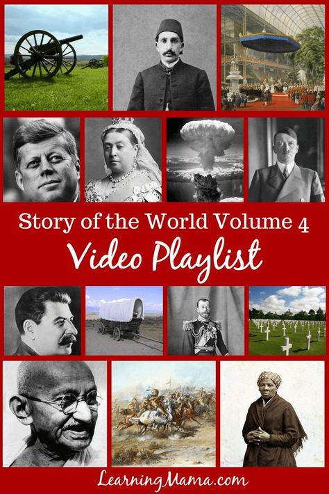 A Complete Playlist for Story of the World Volume 4 - supplement your homeschool modern history lessons! World History Curriculum High Schools, World History Curriculum Homeschool, Modern World History, Art History Lessons, World History Lessons, Homeschool Social Studies, History Curriculum, Homeschool Tips, History Videos