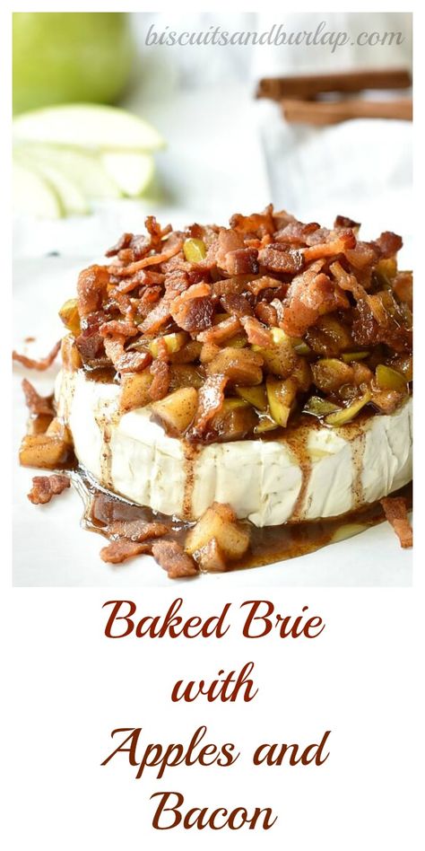 elegant, delicious and a little bit southern. The perfect app from BiscuitsandBurlap.com Baked Brie With Apples, Brie With Apples, Brie Cheese Appetizer, Baked Brie Cheese, Brie Recipes Appetizers, Brie Sandwich, Baked Brie Recipes, Weight Watcher Desserts, Brie Appetizer