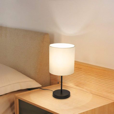 Small Bedroom Lamps, Small Bedside Lamps, Table Pendant Light, Nightstand Lamps, Simple Bedside Tables, Fabric Lamp Shade, Night Table Lamps, Black Table Lamp, Black Nightstand