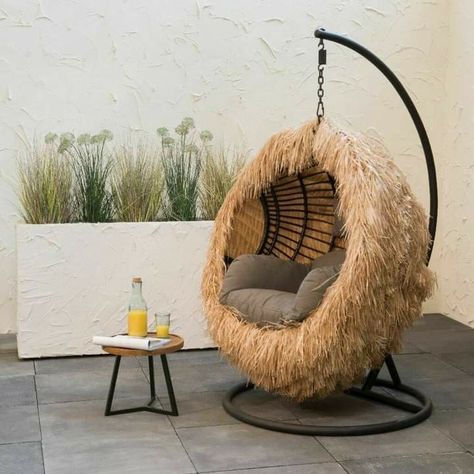 Bamboo Furniture Design, Rattan Egg Chair, Glam Living Room Decor, Palm Leaf Design, Big Girl Bedrooms, Hanging Egg Chair, Woven Chair, Glam Living Room, Garden Furniture Covers