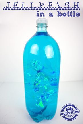 Jellyfish in a Bottle Craft for kids - this ocean activity for kids can be done year round and without the beach! It makes a lovely calm-down jar as well. From Kids Activities Blog. Jellyfish In A Bottle, Fishbowl Craft, Letter J Activities, Diy Galaxy Jar, Calm Down Jar, Diy Jellyfish, Nails Tools, Sensory Bottle, Pirate Crafts