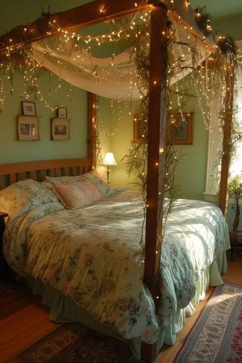 Fairytale Room Aesthetic, Fairytale Bedroom Ideas For Adults, Goblin Princess, Nature Themed Room, Tree House Bedroom, Fairycore Bedroom, Enchanted Bedroom, Nature Bedroom, Fairytale Bedroom