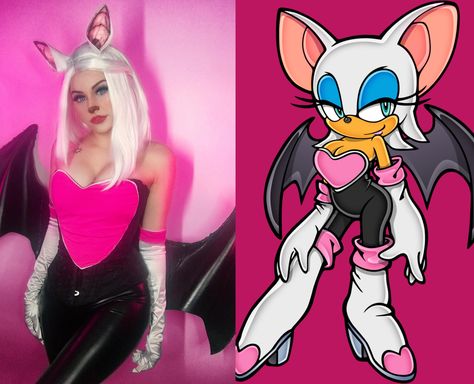 Rouge Cosplay, Diy Bat Costume, Rouge Sonic, Sonic Cosplay, Bat Cosplay, Bat Costume, Rouge The Bat, Sonic Art, Cute Cosplay