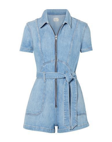 Denim Romper Outfit, 2024 Denim, Frock Top, Denim Playsuit, Jumpsuit Blue, Fit Summer, Cooler Look, Alice And Olivia, Romper Outfit