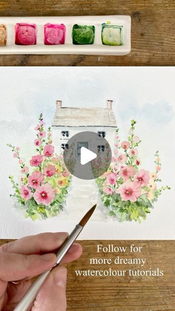 Watercolour Garden, Fantasy Country, House And Garden, Water Colour, Country Cottage, House Painting, You Choose, Your Dream, Building A House