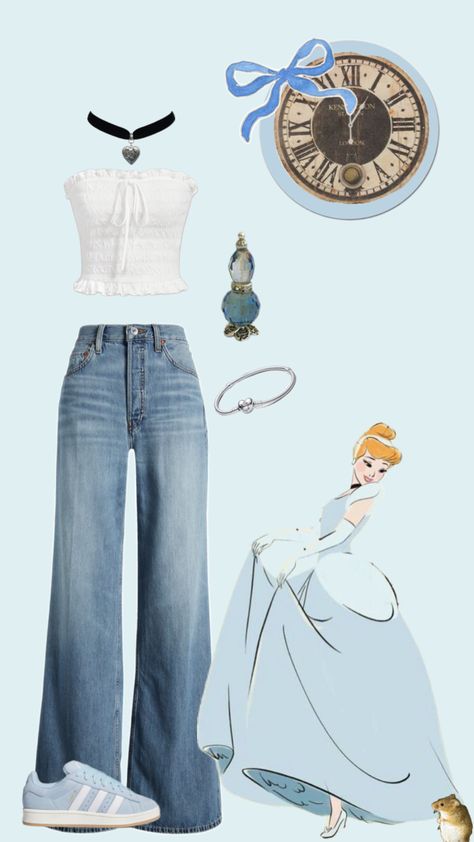 Cinderella inspired outfit 🦋 #outfitinspo #disney #disneyaesthetic #disneyoutfit #disneyprincess #cinderella Cinderella Inspired Outfit, Cinderella Outfit, Disney Princess Outfits, Disney Bound Outfits, Disney Inspired Outfits, Disney Aesthetic, Princess Outfits, Teenager Outfits, Disney Outfits