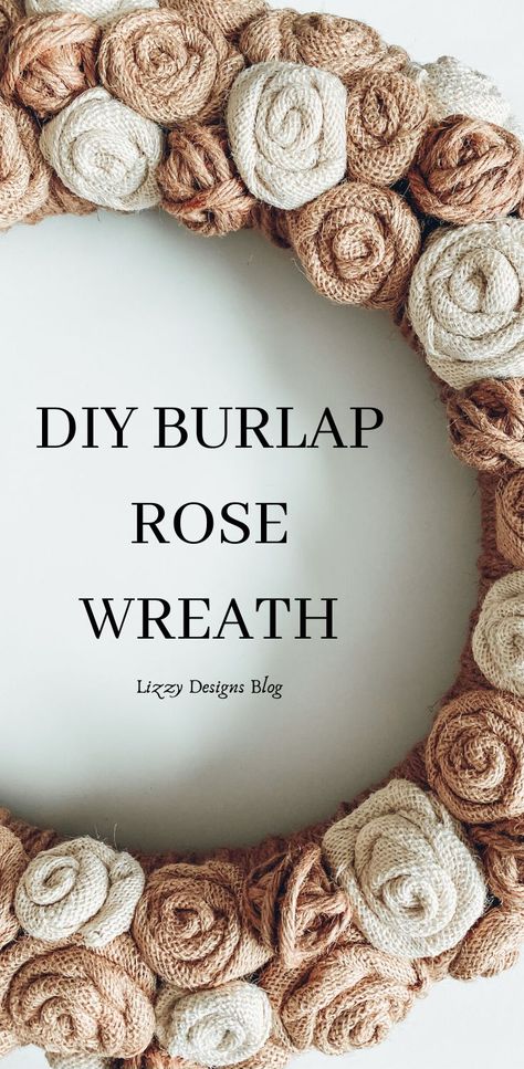 Follow the steps to make this burlap rose wreath, including these burlap roses with NO FRAYED EDGES! ~Lizzy Designs Blog #wreath #diywreath #burlaproses #burlapflowers #burlapwreath #burlaprosewreath #diyburlaprosewreath #diyburlaproses #diyburlapflowers #yarnwreath Cord Crafts, Burlap Diy, Burlap Flower Wreaths, Burlap Roses, Straw Wreath, Burlap Christmas Wreath, Diy Rose, Wreath Burlap, Christmas Mesh Wreaths