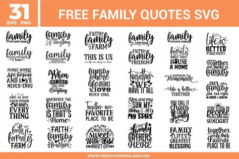 Family Quotes Free SVG Files | Free SVG Download Family Svg Free Cricut, Family Sayings, Pride Quotes, Quote Svg Files, Disney Easter, Alphabet Wallpaper, Free Svg Files, Cricut Free, Free Family