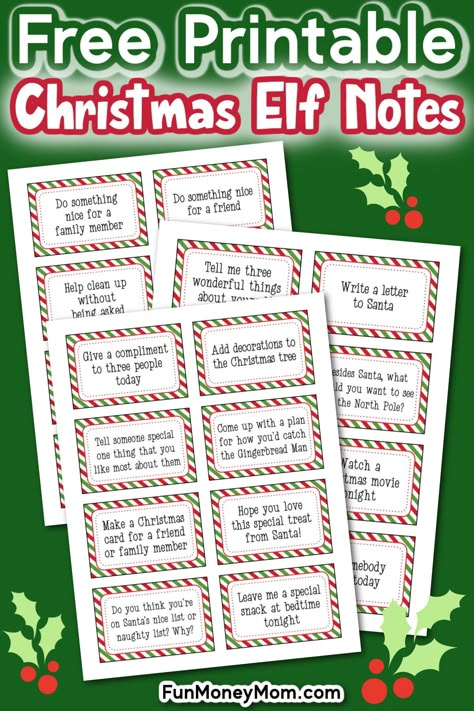 These free printable Elf on the Shelf notes are perfect for when your elf comes to visit this holiday season. From encouraging them to do good deeds to assigning fun activities, the kids will love seeing what their elf has in store for them. Free Editable Elf On The Shelf Notes, Elf On The Shelf Encouragement Notes, Elf On The Shelf Be Good Notes, Elf On The Shelf Daily Notes, Elf Acts Of Kindness For Kids, Editable Elf On The Shelf Notes, Elf On The Shelf Tasks For Kids, Elf On The Shelf Ideas Christian Free Printables, Elf On The Shelf Blank Notes