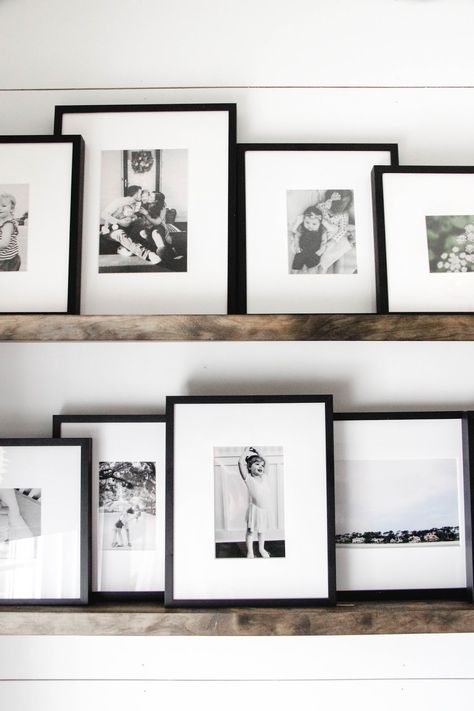 Floating Shelf Photo Gallery | Darling Do Gallery Wall Shelves, Photo Ledge, Photo Shelf, Photo Wall Decor, Photo Wall Gallery, Picture Shelves, Picture Ledge, 카드 디자인, Decoration Photo