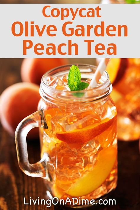 Copycat Olive Garden Peach Tea Recipe - 13 Homemade Flavored Tea Recipes Olive Garden Peach Tea Recipe, Flavored Tea Recipes, Peach Kombucha, Flavored Iced Tea Recipes, Peach Tea Recipe, Homemade Iced Tea, Sweet Tea Recipes, Kombucha Recipe, Peach Ice Tea