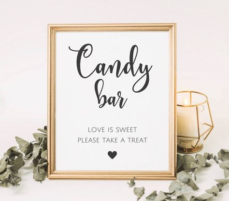 Baby Shower Sweets Table, Bridal Shower Candy Bar, Candy Bar Decor, 2024 Printable, Candy Bar Sign, Baby Shower Sweets, Dessert Bar Wedding, Sweets Table, Sweet Bar