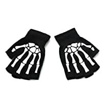 Skeleton Gloves, Half Gloves, Halloween Skeleton Hand, Halloween Tattoo, Warmest Winter Gloves, Winter Mittens, Hand Gloves, Finger Gloves, Fingerless Mittens