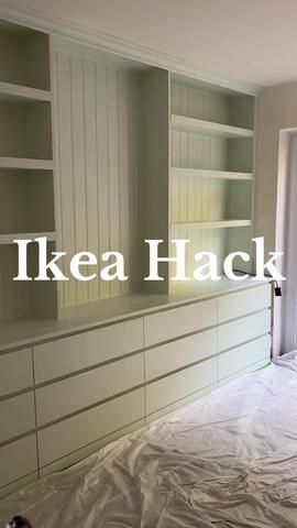 How to make built in wardrobes using Ikea pax. #howto #diytutorial #ik... | IKEA PAX Wardrobe | TikTok Ikea Bedroom Built In, Pax Built In Hack, Ikea Pax Built In, Mint Green Paint, Mint Green Paints, Built In Wardrobes, Ikea Pax Wardrobe, Pastel Mint Green, Hillside House