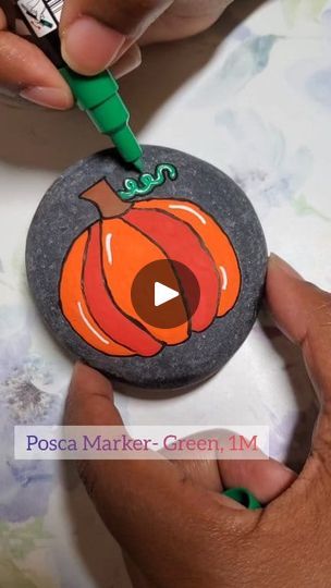 17K views · 130 reactions | How to Paint a Pumpkin 🎨🎃 #reels #encouragement #pumpkin #reminder #painting #drawing #art #rockpainting #dadjokes #rockpaintingart #satisfying #asmr #drawingoftheday #happy #paintingprocess #poscamarkers #paintmarkers  #paintingoftheday #paint #draw #artwork #paintingtutorial #acrylicpainting #positivity #inspirational #inspiration | Rock Painting Rookie | Rock Painting Rookie · Original audio Pumpkin Painted Rocks, Paint A Pumpkin, Posca Marker, Fun Halloween Crafts, Rock Painting Designs, Painting Designs, Rock Painting Art, Painting Drawing, Pumpkin Design