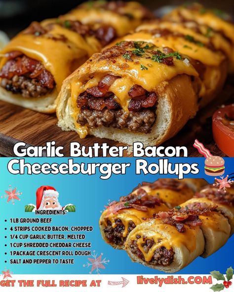 Bacon Cheeseburger Roll Up, Cheeseburger Roll Up, Dinner Ground Beef, Hamburger Meals, Easy Ground Beef Recipes, Beef Recipes For Dinner Easy, Cannibis Recipes, Recipes For Dinner Easy, Ground Beef Recipe