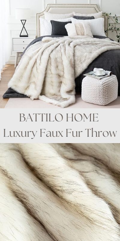 BATTILO HOME Luxury White Faux Fur Blanket Extra Large 60 x 80 Inches Super Soft Oversized Fox Fur Throw Blankets for Couch, Bed Reversible to Plush Velvet. Home Decor | Living Room | Bedroom | Home Inspiration - This pin contains an affiliate link. Oversized Faux Fur Blanket, Fur Blanket On Couch, White Faux Fur Blanket, Blankets For Couch, Faux Fur Blanket, Fur Throw Blanket, Home Luxury, Fur Blanket, Fur Throw