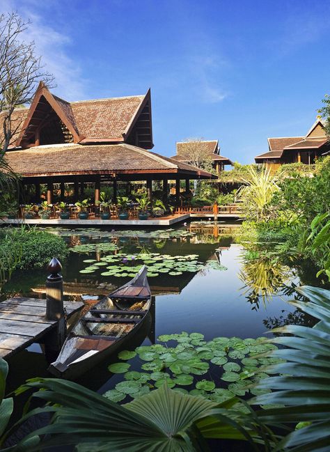 Khmer House, Taman Air, Village Hotel, Mai Thai, Thai House, Water Lily Pond, Resort Architecture, Koh Chang, Siem Reap Cambodia