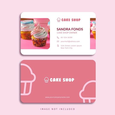 Cake Shop Visiting Card Design, Cake Business Card Design, Pastry Business Card, Card Cake Design, Contact Card Design, Pie Logo, Logo Pastry, Cake Shop Logo, Logo Sweet