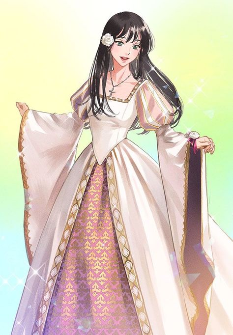 Oc Insert, Anime Princess Dress, Princess Oc, Novel Illustration, Gaun Abad Pertengahan, Vestidos Anime, Medieval Princess, Dress Drawing, Medieval Dress