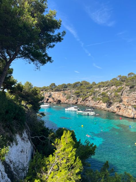 Beaches in Mallorca, Spain 🇪🇸 Majorca Spain Aesthetic, Mallorca Spain Aesthetic, Spain Beach, Spain Mallorca, Gap Year Travel, Spain Summer, Spain Aesthetic, Europe Holidays, Spain Vacation