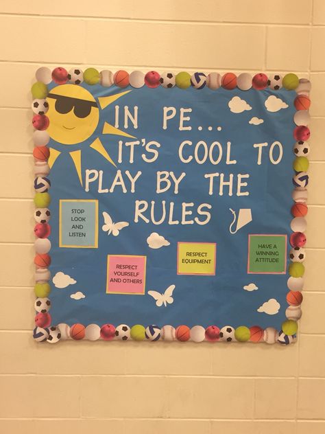 PE Expectations Pe Expectations, Health Classroom Decor, Health Classroom, Elementary Pe, Pe Teacher, Pe Teachers, Teacher Classroom, Classroom Decor, Classroom Ideas