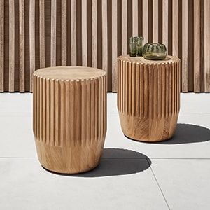 Modern Outdoor Lounge, Stool Side Table, Teak Side Table, Outdoor Furniture Design, Wooden Side Table, Side Table Design, Outdoor Stools, Outdoor Side Table, Outdoor Furniture Collections