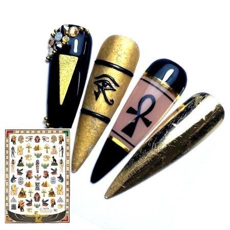 Mummy Nail Art, Egyptian Nails, Egypt Pharaoh, Water Nails, Star Nail Art, Geometric Nail Art, Egyptian Pharaoh, Marble Nail Art, Nail Art Stickers Decals