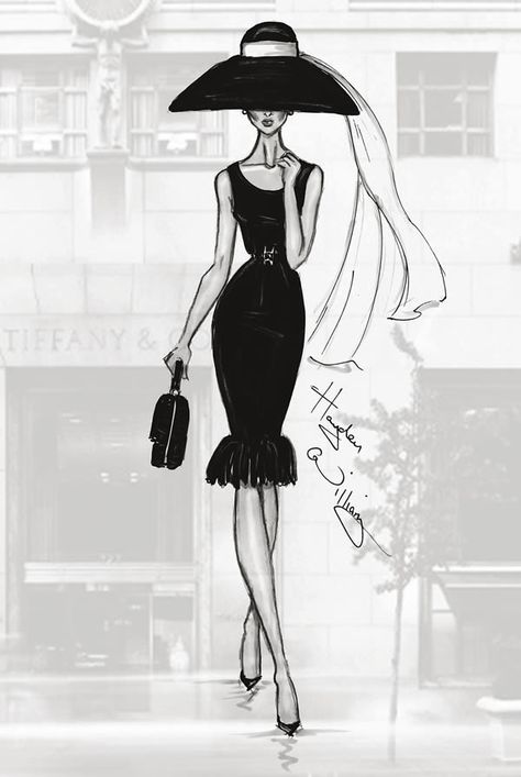 Fashion Design Inspiration, Church Attire, Hayden Williams, Fashion Illustration Sketches, Breakfast At Tiffanys, Fashion Art Illustration, Fashion Design Sketches, Art And Illustration, Illustration Sketches