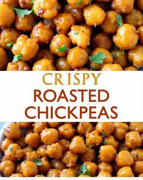 Discover the ultimate crispy roasted chickpea recipe! Learn how to roast chickpeas to perfection for a crunchy, protein-packed snack or salad topper. Crunchy Chickpeas Oven, Fried Chick Peas Recipes, Roared Chickpeas, Healthy Roasted Chickpeas, How To Roast Chickpeas In The Oven, How To Cook Chickpeas Canned, Airfry Chickpea Recipes, Crispy Chickpeas Oven, Baked Chickpeas Recipes