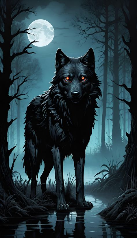 Black Dire Wolf Art, Black Dire Wolf, Dire Wolf Art, Anime Wolves, Animals Tattoos, Wolf Life, Wolf Images, Wolf Photography, Wolf Artwork