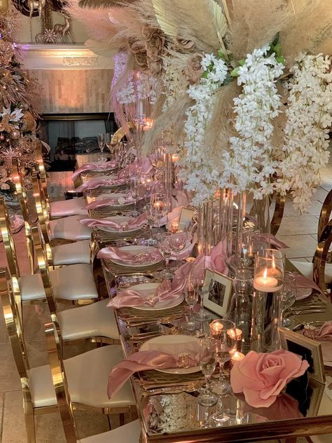 Classy Debut Theme, Pink Prom Theme, Pink And Brown Wedding Theme, Debut Theme Ideas Classy, Pink And Brown Wedding, Royalty Wedding Theme, Wedding Ideas Pink, Elegant Sweet 16, Brown Wedding Themes