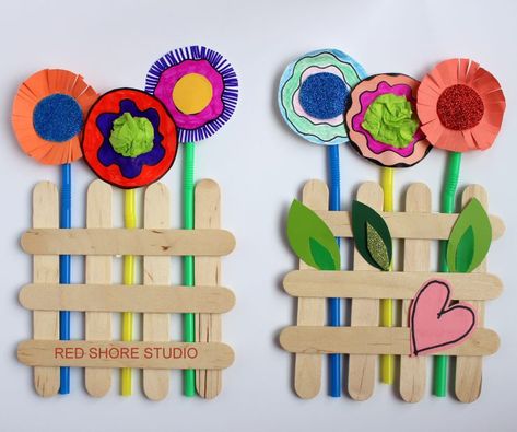 Spring Popsicle Sticks Garden: Fun Craft For Kids and Seniors Popsicle Stick Flowers, Activity For Seniors, Sticks Craft, Mather Day, Popsicle Crafts, Garden Fun, Spring Projects, Popsicle Stick Crafts, Fun Craft