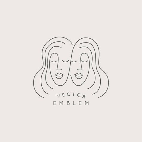 Twins Logo Design, Face Logo Design Women, Sisters Logo Design, Sister Logo Design, Women Logo Design Ideas, Logo With Face, Female Logo Design, Sisters Logo, Sister Logo