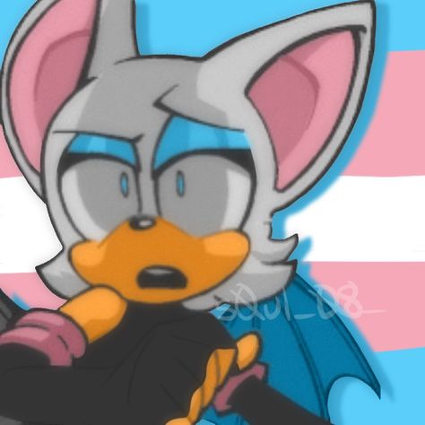 Sonic the hedgehog transgender gender swap rouge the bay fan art Trans Shadow The Hedgehog, Trans Sonic Fanart, Sonic Pride Icons, Sonic Yippie, Sonic Prime Pfp, Trans Sonic, Rouge The Bat Icon, Bat Pfp, Pfp Base